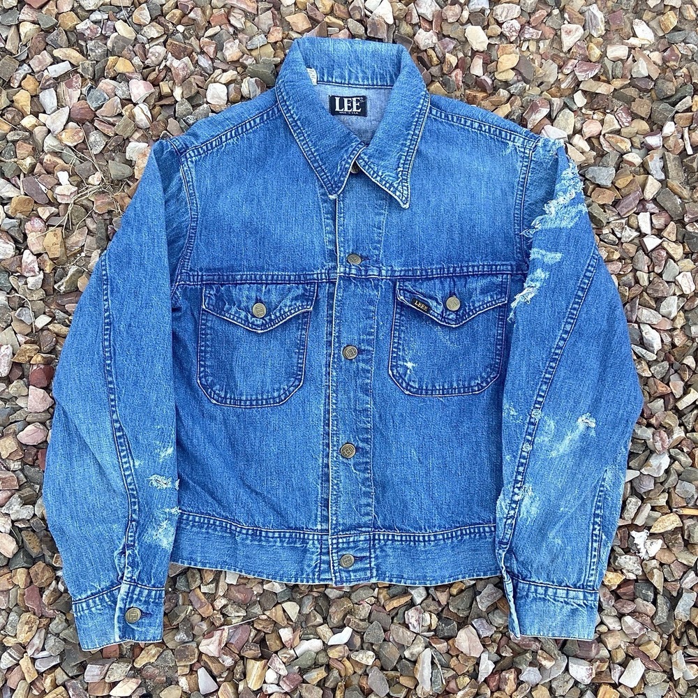 Vintage 70s 80s Lee 101J/220j Denim Jacket Trucker Size 38 Short Denim USA Made